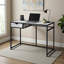 Bureau d'ordinateur 1 tiroir à finition blanche Geneva avec pieds en métal noir H 29,76 po x l 42 po x P 19,83 po Geneva