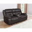 Causeuse coulissante brune avec console