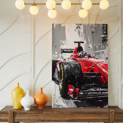 Wall Art Canvas Ferrari F1 Front View Expressive Red Formula 1 Racing Art Ready To Hang Gallery Wrapped Home Decor Modern Design Decor