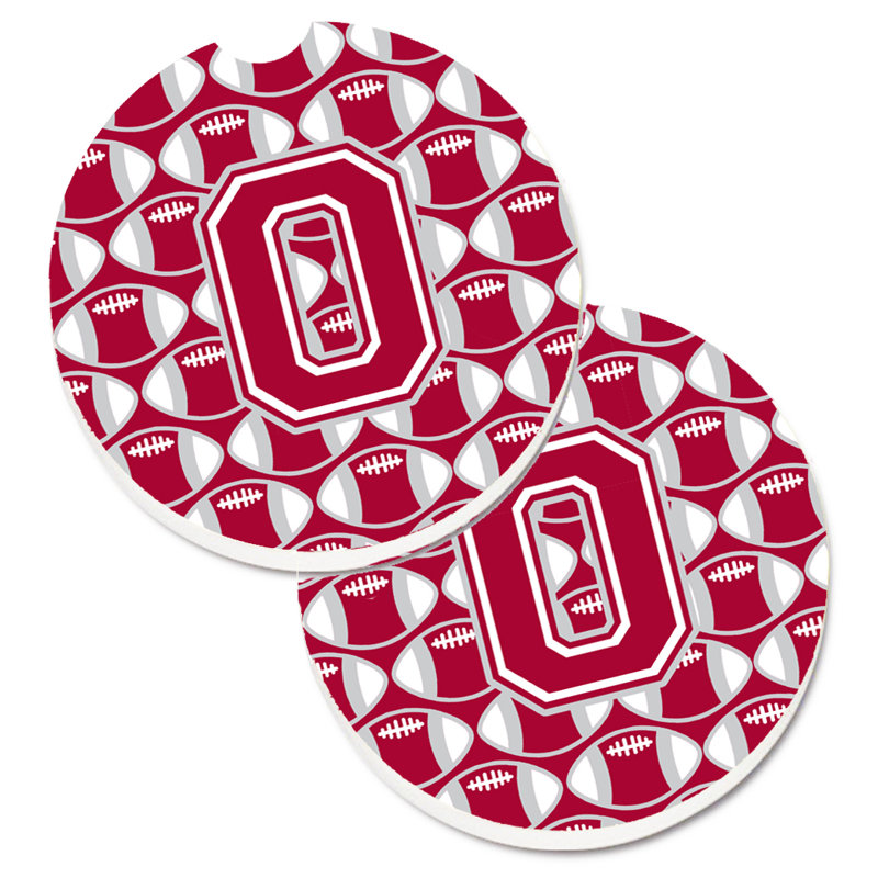 Sous-verre de football, O, Rouge / Blanc