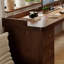 Bureau en bois massif brun en forme de L avec 3 tiroirs-108772263-108772260