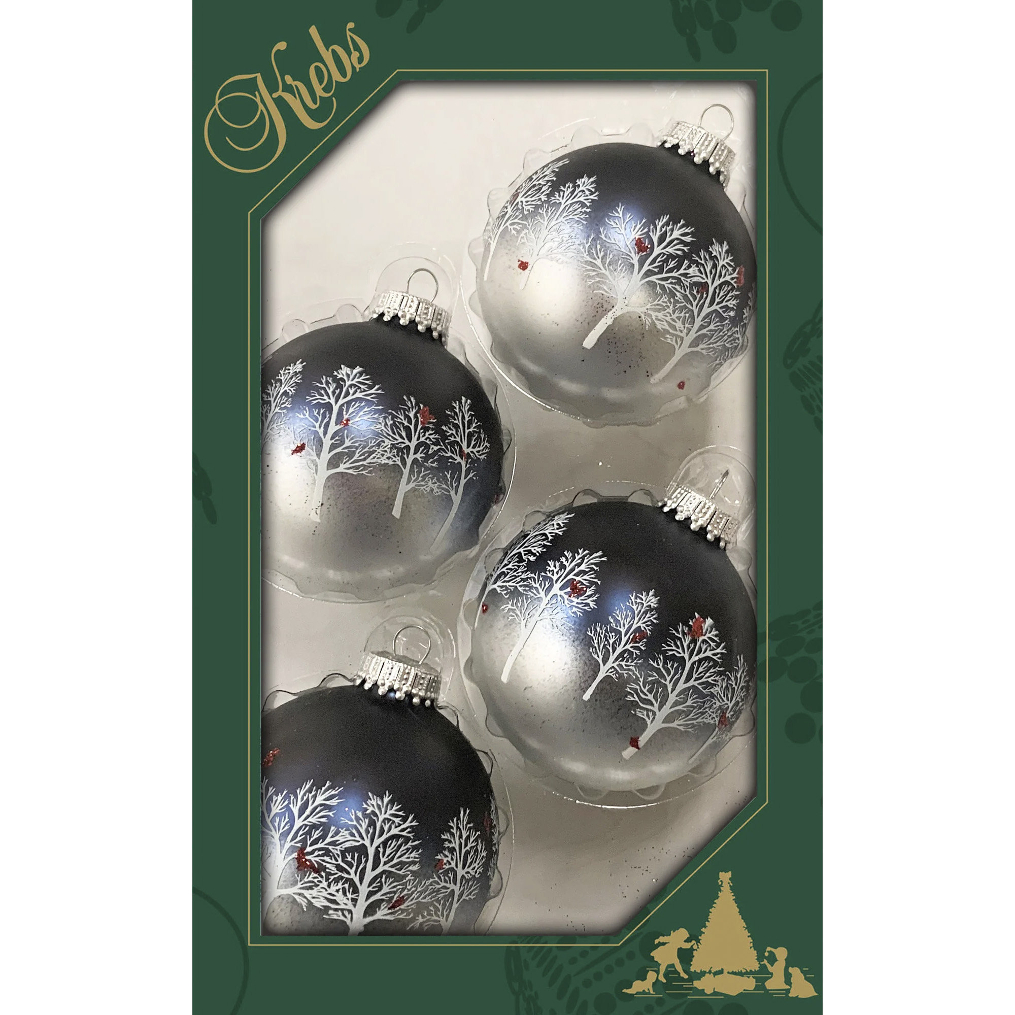 Christmas by Krebs KBX26002 in & Outdoor Shatterproof Christmas Ball Ornament 8-Inch Black Glitter