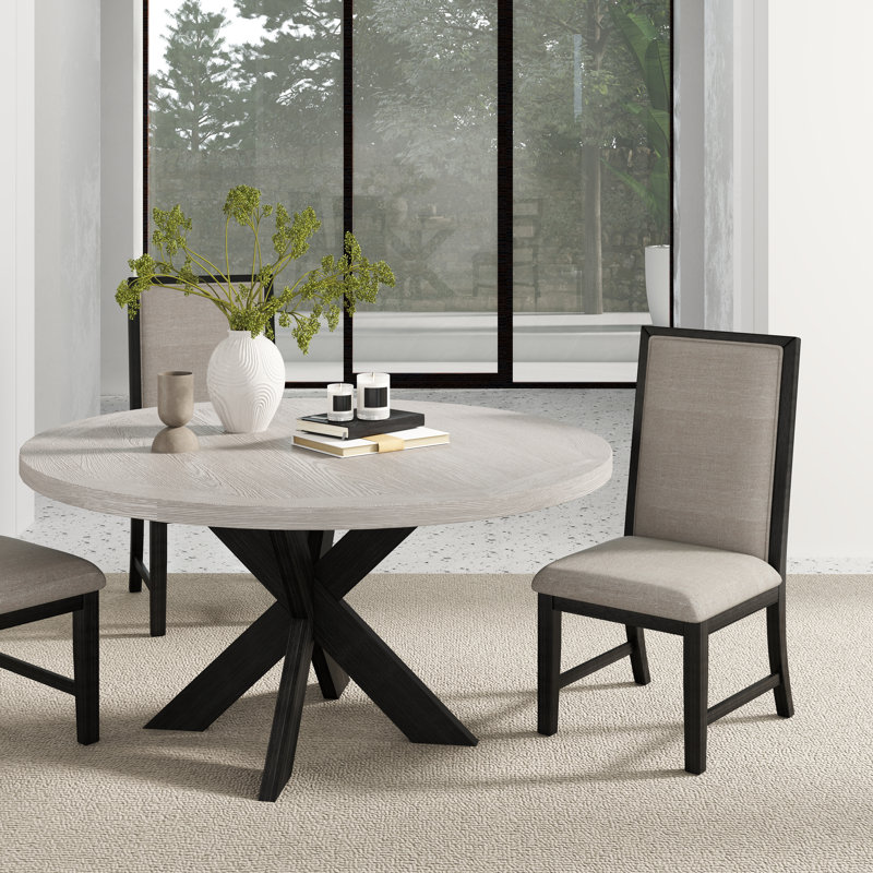 Malahn Pine Round Solid Wood Base Dining Table