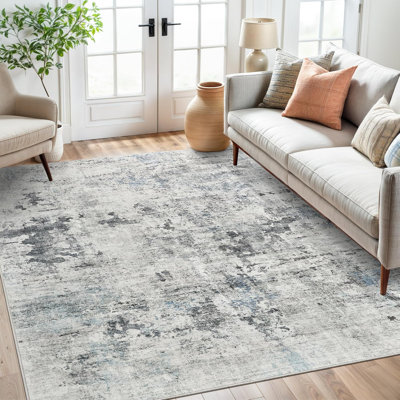 Tapis lavable moderne antidérapant (gris)