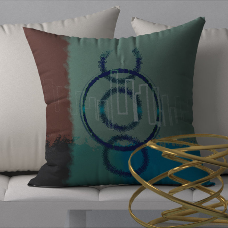 Cuddly Abstract Reversible Throw Pillow, 18" H x 18" W