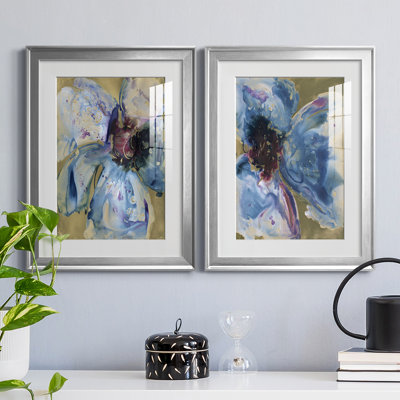 Beauté changeante I - Encadré sous verre acrylique, ensemble de 2, grand tableau mural pour salon