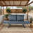 1 PCS Patio Wicker Side Foldable Bench Patio Backyard Conversation Bench