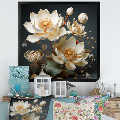«Vintage Botanical Lotus Charm I», reproduction sur toile