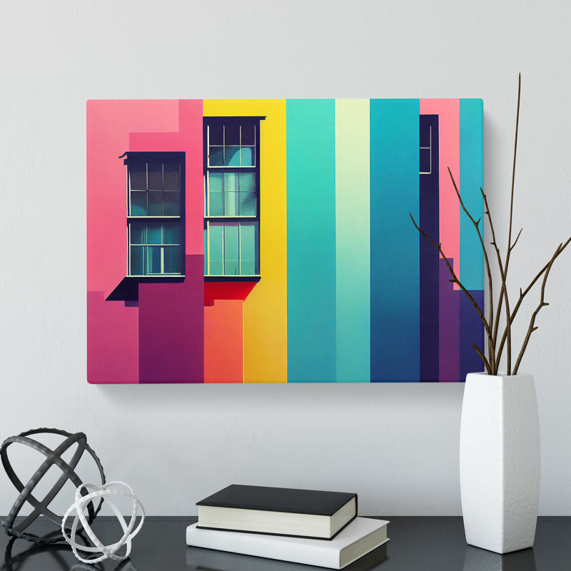Colourful Architecture - Wrapped Canvas, 35cm H x 50cm W x 3cm D