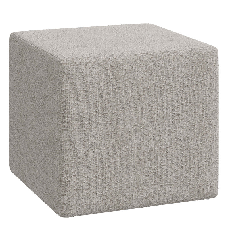 Bence Upholstered Ottoman, Classic Elephant Boucle