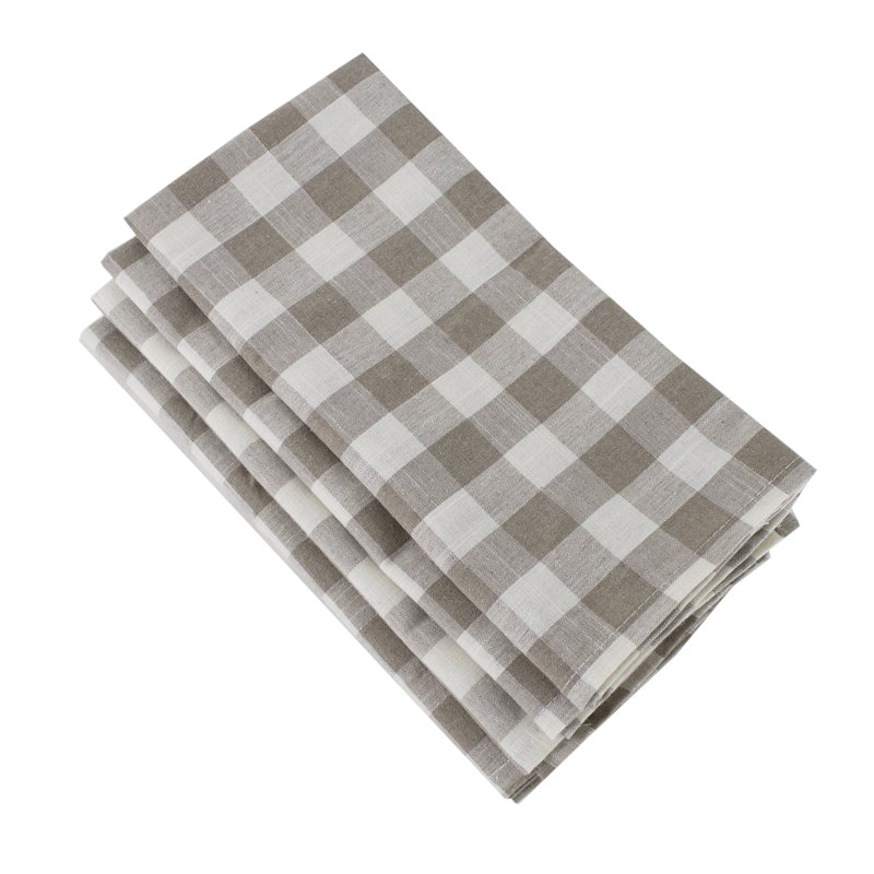 Buffalo Checkered Cloth Napkins, Set Of 4, Khaki