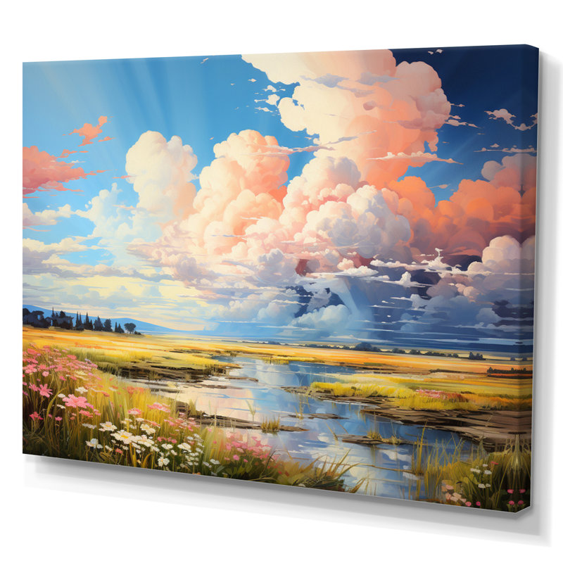 Ciel infini azur dans les Prairies - impression, Toile tendue, H 24 po x l 32 po x P 1 po