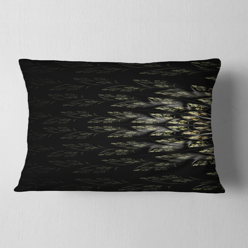  Coussin lombaire abstrait à fleurs fractales symétriques