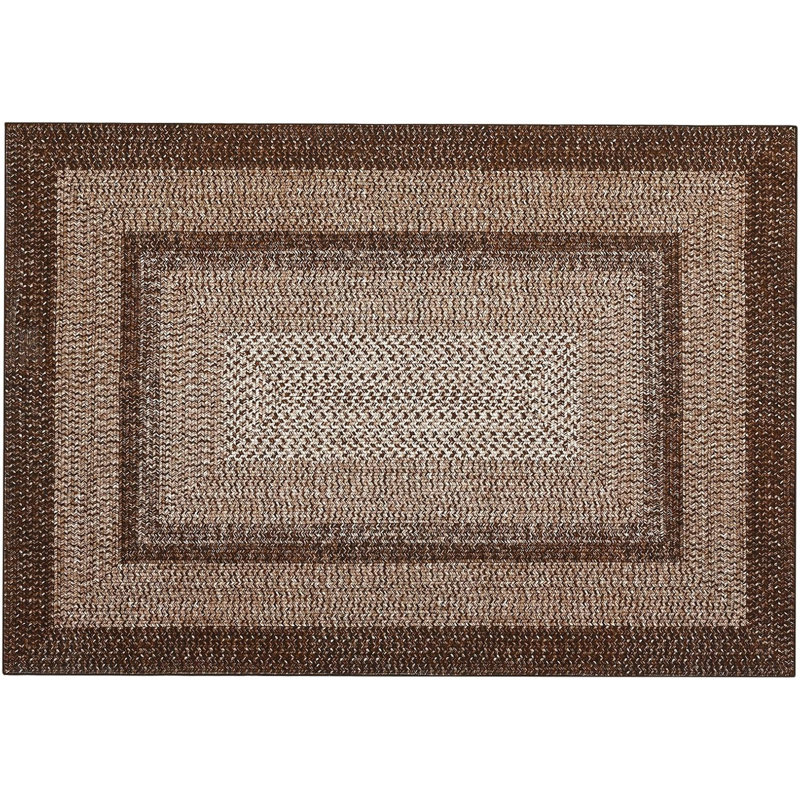 Boho Washable Runner Rug 8x10, Low Pile Stain-Resistant Fabric with Non-Slip Backing, Foldable Thin Design for Hallway Kitchen or Bedroom