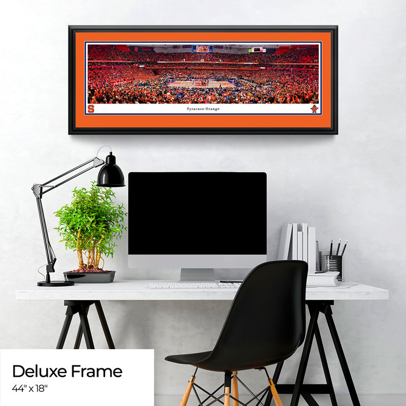 Impression panoramique Syracuse Basketball, H 18 po x l 44 po x P 1,38 po, Cadre noir de luxe