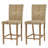 Solid Wood Natural Finish Bar Stool With Handwoven Rope