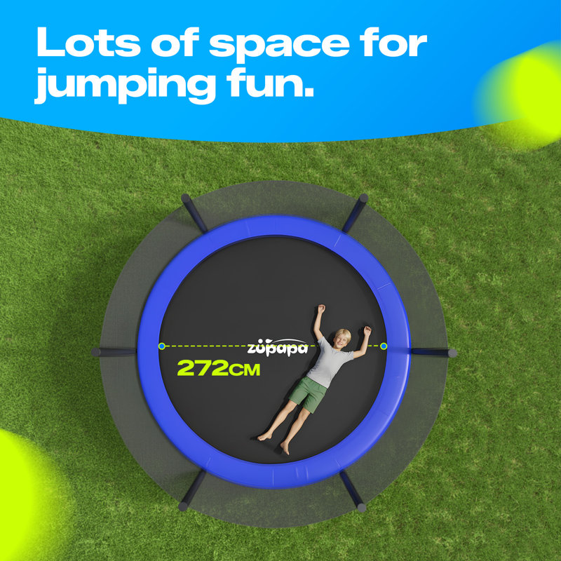 Zupapa 10ft (307cm of Diameter) Heavy Duty Trampoline with Enclosure Net