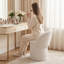 Chaise de coiffeuse en fausse fourrure avec rangement, siège rembourré en fourrure, chaises multifonctionnelles modernes pour le maquillage, chambre blanche