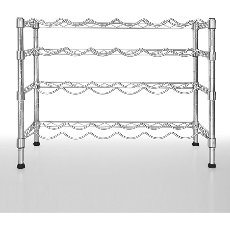 Peterson 24 Bottle Floor Wine Bottle Rack in Silver