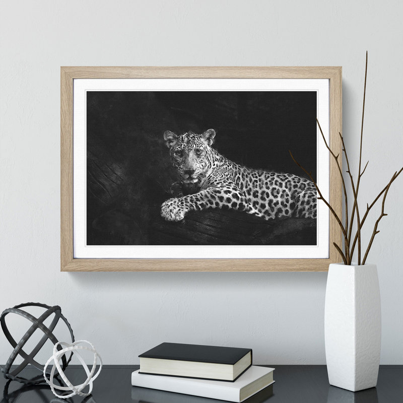 Leopard - Picture Frame Graphic Art Print, Oak Framed, 24cm H x 33cm W x 2cm D