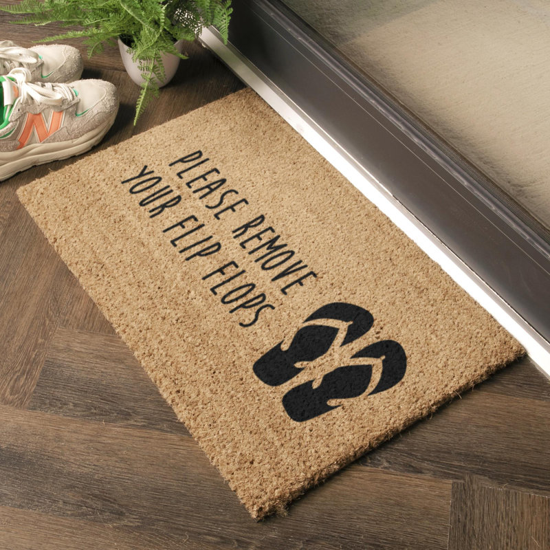 Please Remove Your Flip Flops Coir Doormat, 40cm W x 60cm L