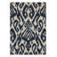 Kasuri Hand Hooked Ikat Area Rug in Indigo/Ivory-70210843