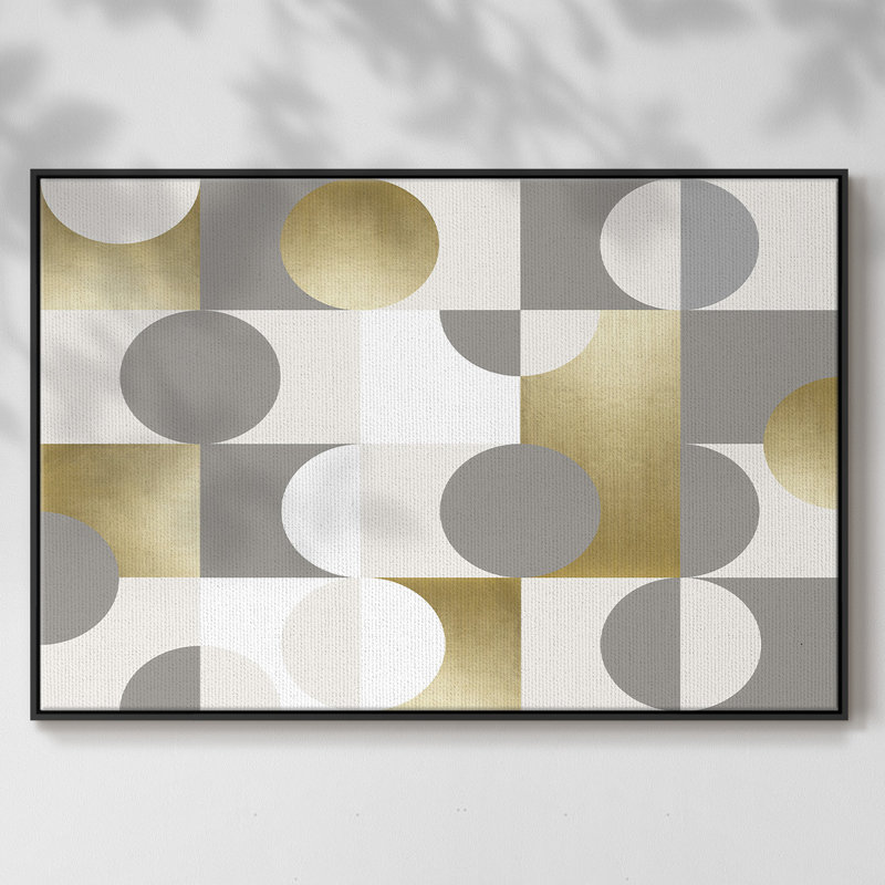 " Modern Gold Reflections ", 25" H x 37" W x 2" D, Black