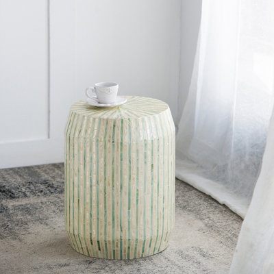 14x14x18" Accent Stool with Striped Pattern