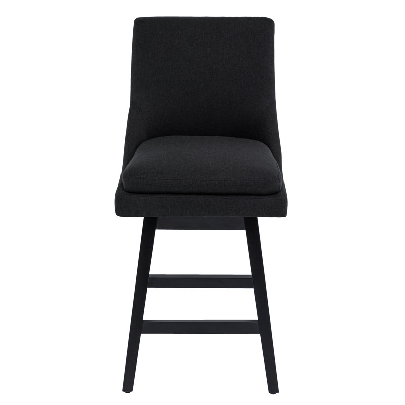 Lark Manor™ Counter Stools,26"360 Free Swivel Counter Height Bar Stools With High Back For Bar And Kitchen Island,Set Of 1,Performance Fabric In Charcoal Gray