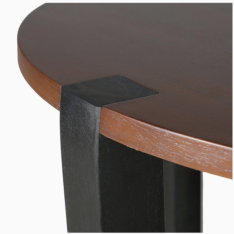 Table d'appoint en bois massif ACACIA, brun et noir