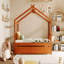 Lit simple en bois avec lit gigogne simple, noyer