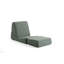 Versatile 1-Seat Sofa-Bed, Green Polyester, 27.6 x 39.4 x 27.6 inches | 28 DNS Foam Cushions, Convertible Design | Dry-Cleanable Fabric, No Frame, Ideal for Small Spaces & Guest Rooms, Stylish & Comfortable-1103442180