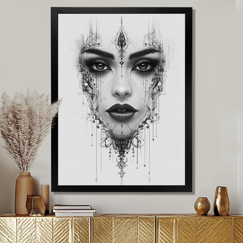Kely - Fashion Canvas Wall Art, H 20 po x l 12 po, Reproduction encadrée sans passe-partout, Noir, noir, noir, noir