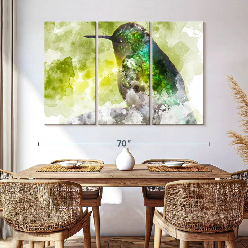 Brampt Hummingbird In Emerald, 32" H x 50" W