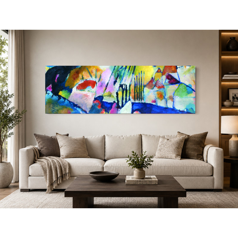 Paysage avec pluie (1913) - Art mural sur toile panoramique, 30" W x 10" H