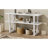 Narrow Console Table with Marble-Effect Top, Retro Entryway Table with Open Shelf, Sofa Table for Entryway, Hallway and Living Room (Espresso)-1882794805