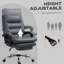 Fauteuil de bureau en microfibre à massage inclinable et chauffant, gris foncé-1278816546