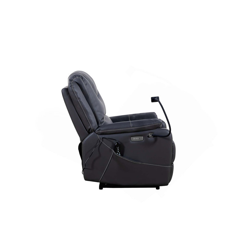 Fauteuil inclinable électrique chauffant Zero Gravity Massage, Noir (cuir retravaillé)