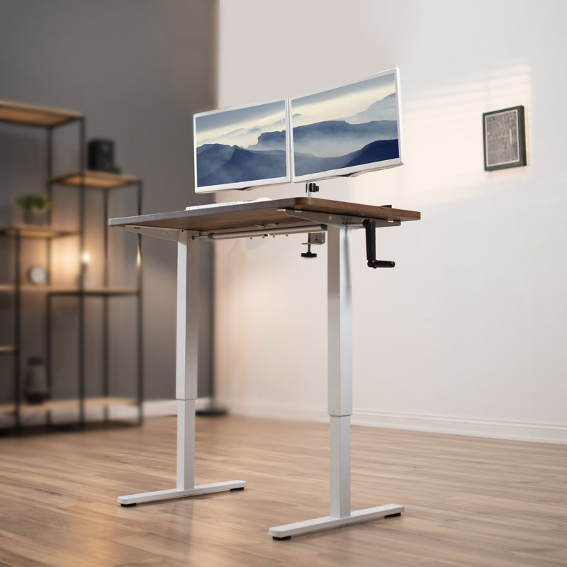 ErgoFlex Black Alloy Steel Compact Adjustable Desk Frame