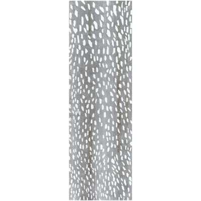 Elsberry Animal Print Handmade Tufted Wool Gray Area Rug
