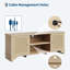  Ensemble de 2 tables de salon, comprenant un meuble de rangement pour meuble télé en rotin de 62 po pour téléviseur de 65 po, table basse avec tablette de rangement pour chambre à coucher