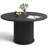 47" Modern Round Dining Table with Hidden Compartment – 2-Tier Storage Shelf and Wood Slat Base, Wood Kitchen Table-1788270606