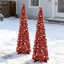 2 pièces 5 pi arbre de Noël artificiel escamotable à paillettes à la main-120696771