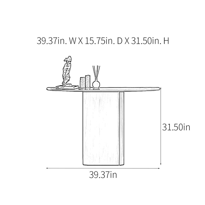 Modern Minimalist Creative Design Console Table, 31.5" H x 39.37" W x 15.75 " D
