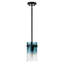 Luminaire suspendu pour îlot de cuisine 1 lumière Levona, verre d'eau bleu dégradé soufflé à la main, réglable en hauteur-2093637692-2112364381