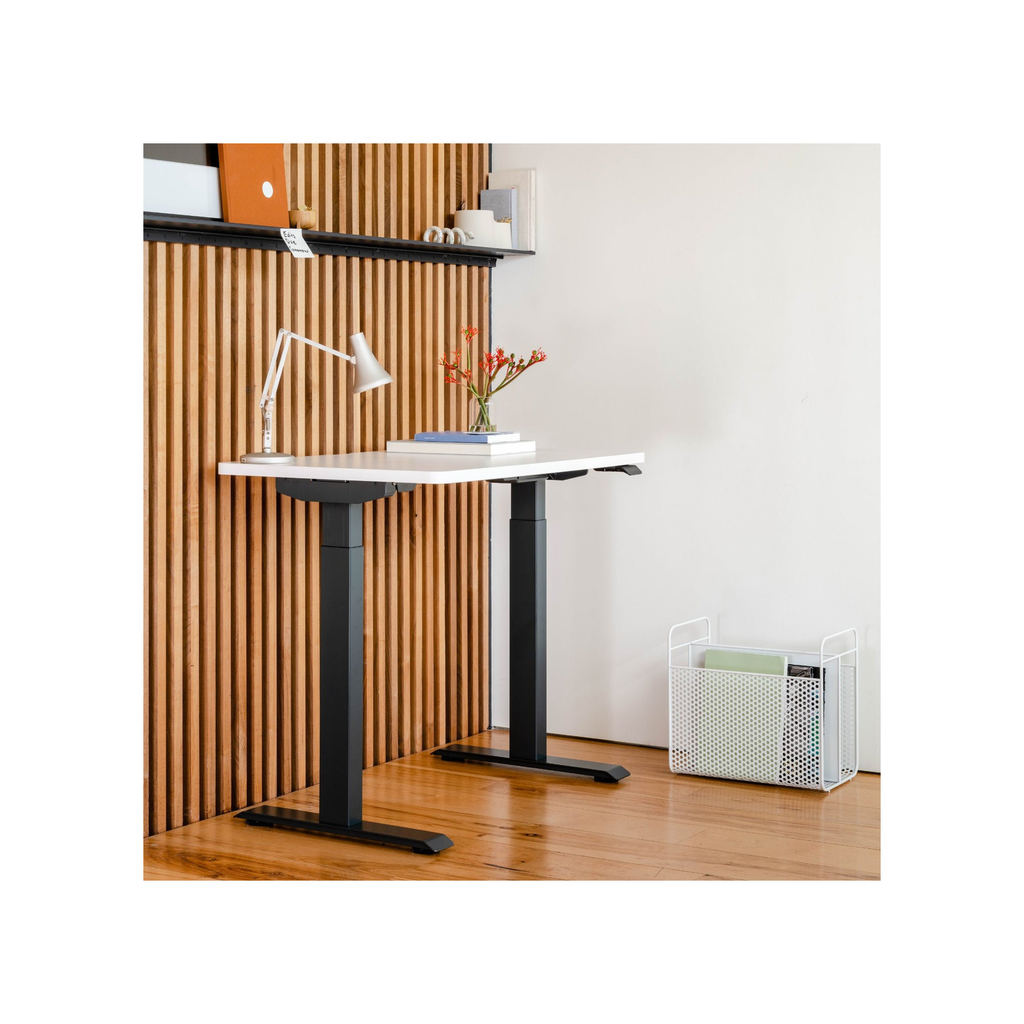 Duo Standing Desk, 47.3" H x 36" W x 24" D, Charcoal, White