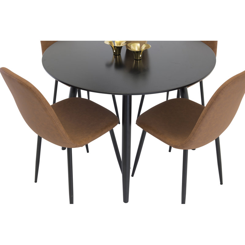 Lindan 4 - Person Dining Set, Brown