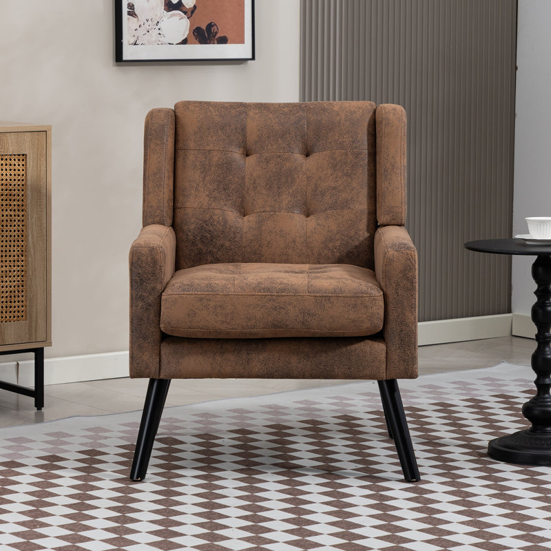 Fauteuil d'appoint Bolanle, Suède brun rétro