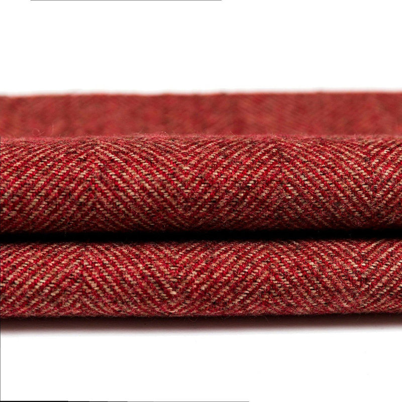 Herringbone Square Cushion Cover, 43 x 43cm, Burgundy Red