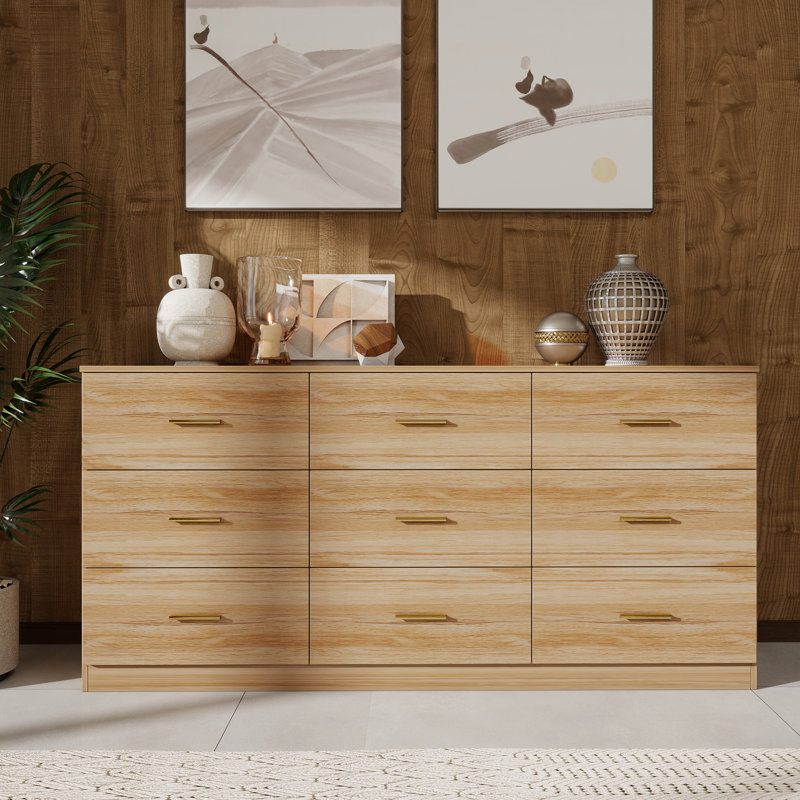 9-drawer Dresser For Bedroom, Yellow
